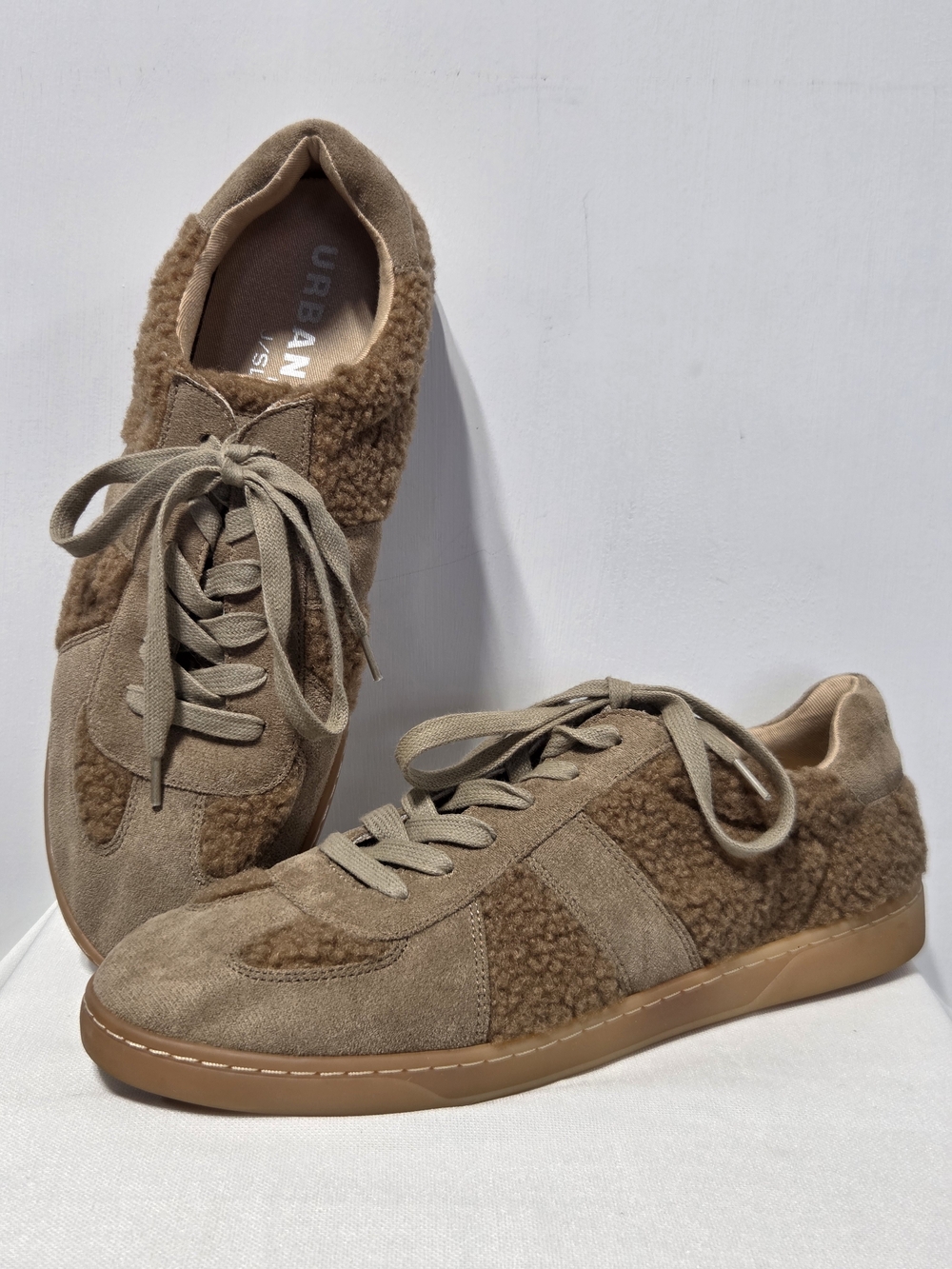 J/Slides Urban Sport Women’s Heidi Shearling/Suede Sneaker Brown Size-11